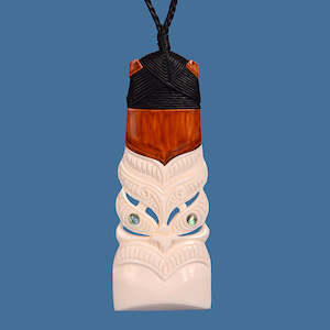 Bone Toki: Bone Toki Pendant with Tiki Face