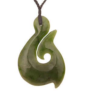 Greenstone Pendants: Greenstone Fish Hook 85mm Pendant