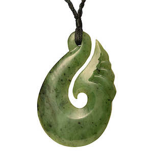 Greenstone Pendants: Large Greenstone Hook Pendant