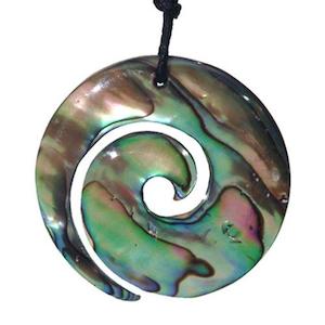 Paua Shell Items: Paua Open Koru Pendant