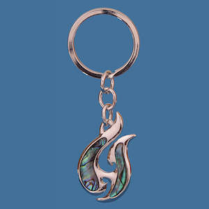 Pāua Fish Hook Keyring