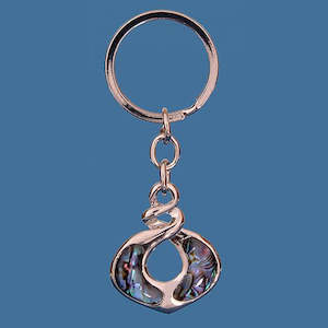 Pāua Double Twist Keyring