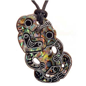 Paua Shell Items: Pāua Fancy Tiki Pendant