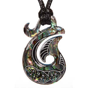 Paua Shell Items: Pāua Fancy Hook Pendant