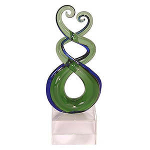 Glass Triple Twist with Korus Ornament