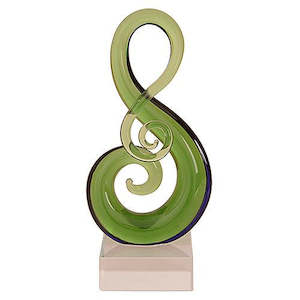 Glass Art: Glass Koru Music Note Ornament