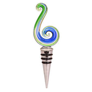 Bottle Stoppers: Glass Koru Hook Bottle Stopper
