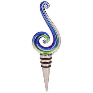 Bottle Stoppers: Glass Koru Bottle Stopper