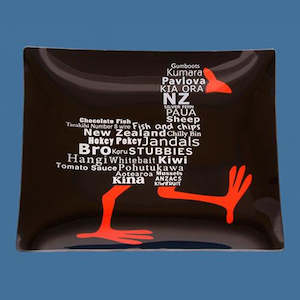 Platters: Glass Pukeko Words Plate
