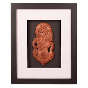 Shadow Box Framed Wooden Tiki