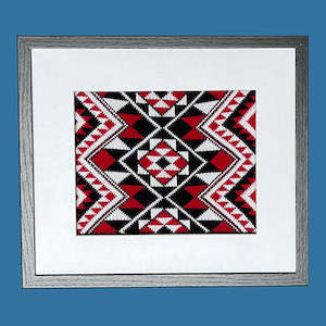 Shadowbox Art: Framed Taniko Band Red