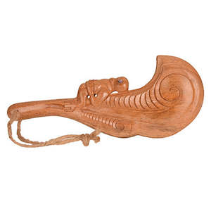 Maori Hardwood Carvings: Wooden Patu Ornament