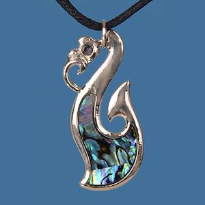 Pāua Manaia Hook Pendant