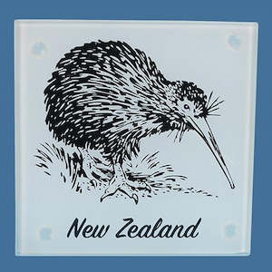 Glassware: Glass Kiwi Coaster Set