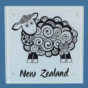 Glass Sheep Coaster Set