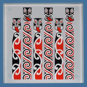 Glass Tiki Fencepost Coaster Set