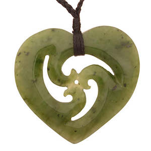 Greenstone Pendants: Greenstone Heart Triple Koru Pendant