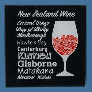 Coasters: Glass NZ Wine Coaster Set