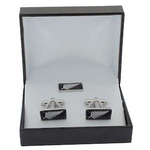 Other Maori Design Items: Fern Cufflinks And Lapel Pin
