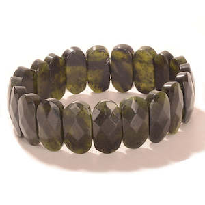 Faceted Jade Elasticated Bracelet