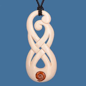 Maori Bone Carvings: Twist couple Pendant Necklace