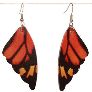 Ceramics: Orange Butterfly Earrings