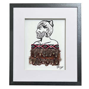 Framed Korowai on Māori Warrior