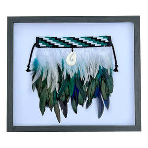 Korowais: Framed Mini Paua Korowai