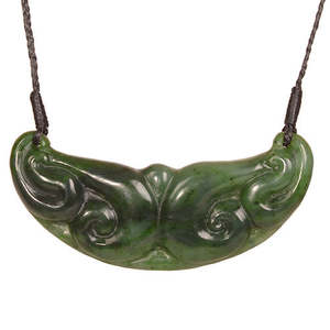 Greenstone Pendants: Jade Koru Breast Plate