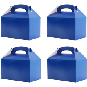 Pack of 4 Treat - Gable - Favor Boxes - Blue