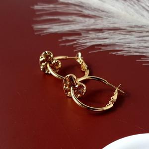 Crumbled Heart Hoops - Gold
