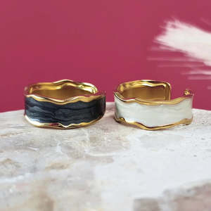 Smile and Wave Open Ring - Gold