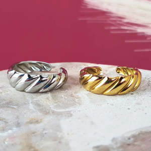 Crescent Elegance Open Ring - Gold or Silver