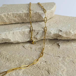 Necklaces: Linked Up Paperclip Chain Bundle - Matching Necklace and Bracelet Set