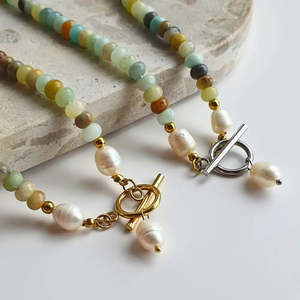 Necklaces: Emerald City Freshwater Pearl Necklace - Gold or Mixed
