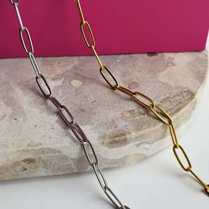 Necklaces: Linked Up Paperclip Chain Necklace - Gold or Silver
