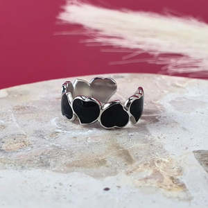 Eternal Hearts Adjustable Ring - Silver
