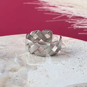Crisscross Adjustable Ring - Silver