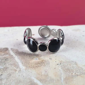 Bubbles Adjustable Ring - Silver