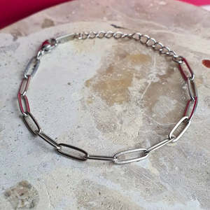 Bracelets: Linked Up Paperclip Bracelet - Silver