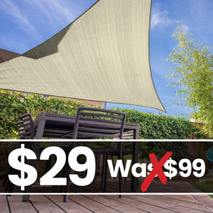 Products: Shade Sail 3.6m x 3.6m x 3.6m Natural – DIY Online