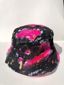 Dizzie Bucket Hats: Fuchsia Galaxy - 100% Heavy Brushed Cotton Bucket Hat