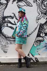 Dreamy Green Denim Skirt size