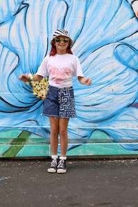 Dizzie Upcycled: Squiggle Shorts size 7