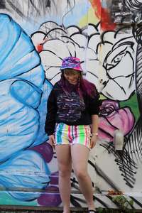 Dizzie Upcycled: Stripe shorts size 28