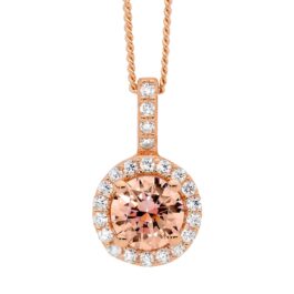 Ellani Sterling Silver Infinity Necklace Rose gold plating