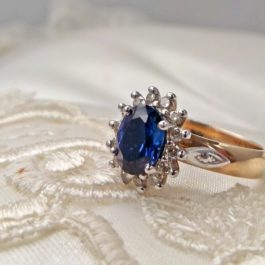Tanzanite & Diamond Ring 9ct Rose gold