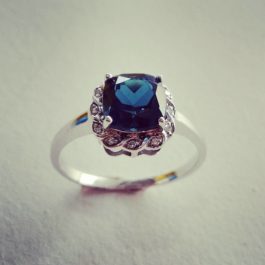 9ct Gold Aurora Topaz & Diamond Ring