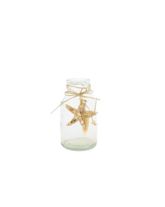 Products: Glass Jar with Stars and Shell – 15cm