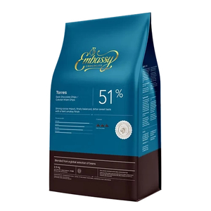 Products: EMBASSY Torres Dark Chocolate Drops 51% (4x2.5kg) Doea Dwipa Chocolate Supplier New Zealand